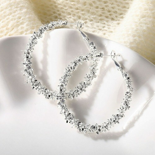 A Pair/set Fashion 925 Silver Hoop Earrings for Women Jewelry Free Shipping - Picture 13 of 17