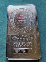 10 oz Royal Canadian Mint (.9999 Fine) Silver Bar. Ready To Ship.