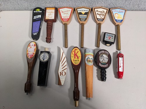 Lote (14) Manijas para Grifo de Cerveza Goleta Exacto Verde Flash Plata City Hale's Brewing - Imagen 1 de 2