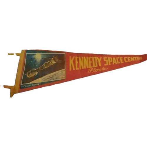 Vintage Kennedy Space Center Florida Apollo Soyuz 24" Felt Souvenir Pennant