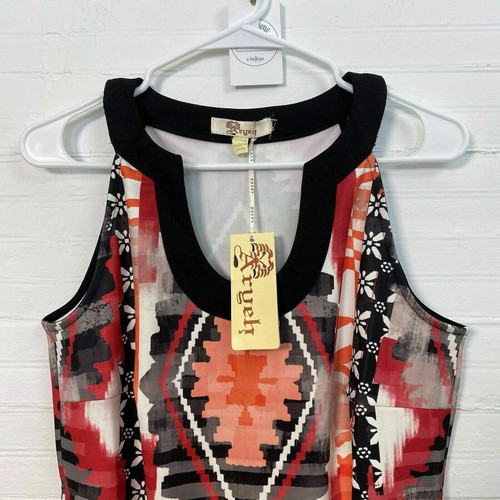 Aryeh Anthropologie Women's Pink and Black Geometric Halter Shift Dress Size S - Picture 3 of 5