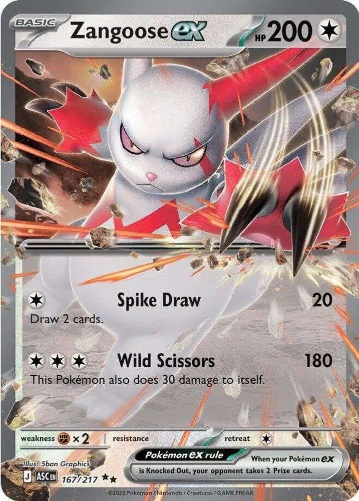 Zangoose ex 167/217 Me: Ascended Heroes Holo NM | eBay