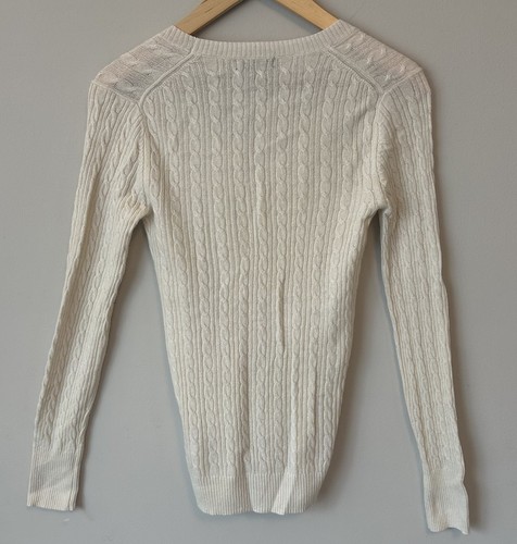 Maglione Express 100% Cashmere Avorio Crema Maglia Cavo Slim Fit Tg Media M Nuovo senza etichette - Foto 2 di 8