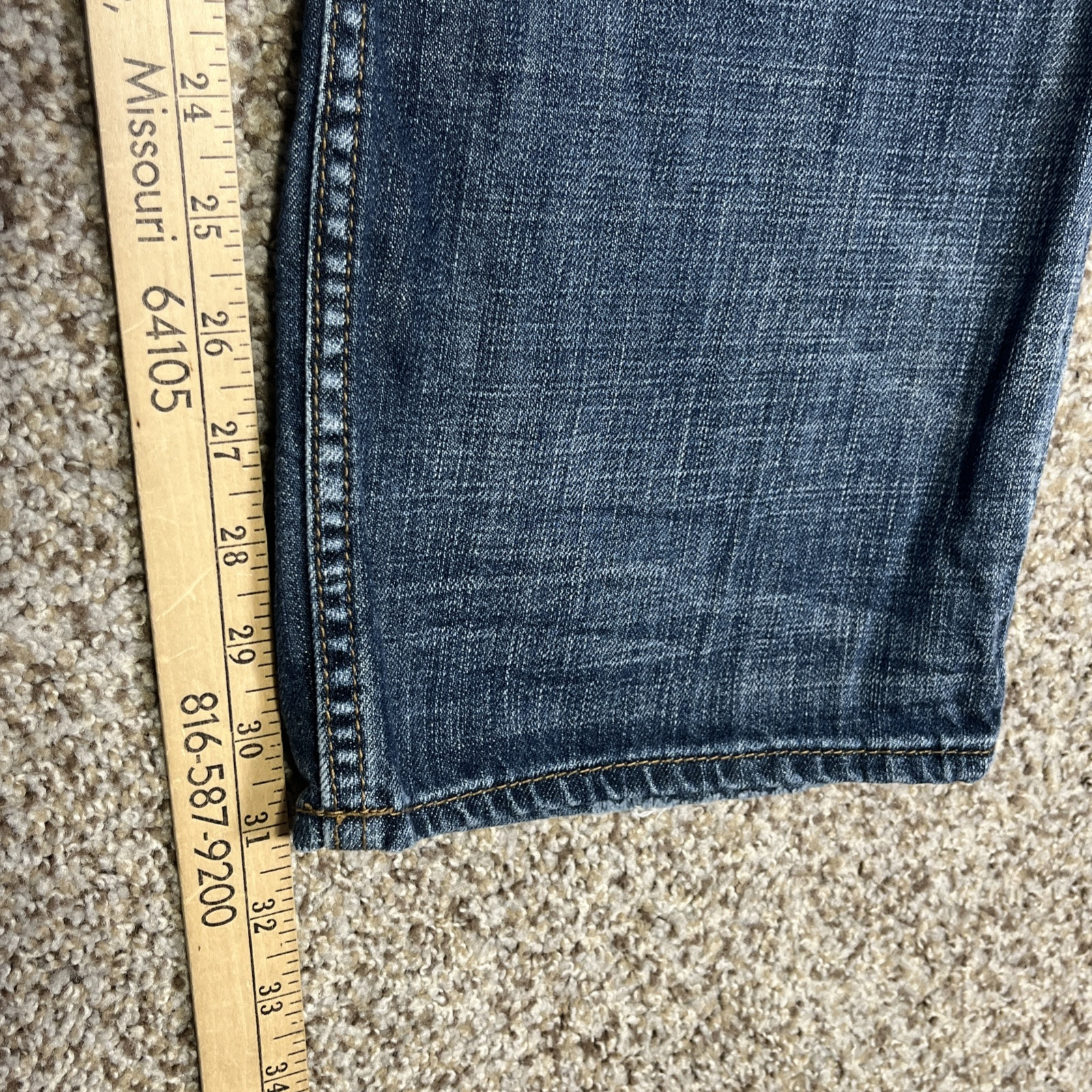 Silver Jeans Mens 40x32 Nash Straight Dark Wash Distressed ACTUAL 39x31 - View 9