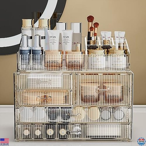 Stackable Acrylic Storage Drawers for Bathroom, Vanity, Kitchen, Home - Picture 3 of 6