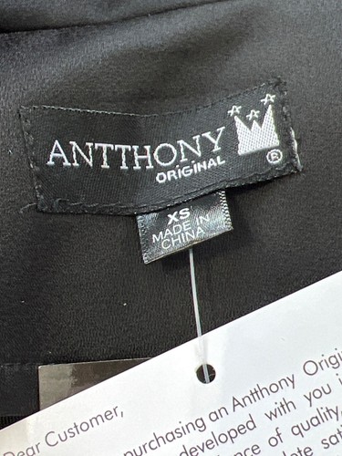 Antthony Velvet Tuxedo Blazer Jacket Size XS Long Sleeve Black Career Formal NEW - Picture 4 of 6