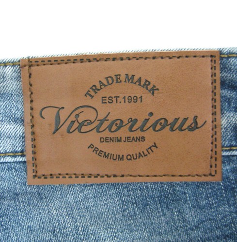 VICTORIOUS Herren (Größe 36x32) Blue Jeans Denim Hose Distressed Streetwear Reißverschluss - Bild 6 von 6