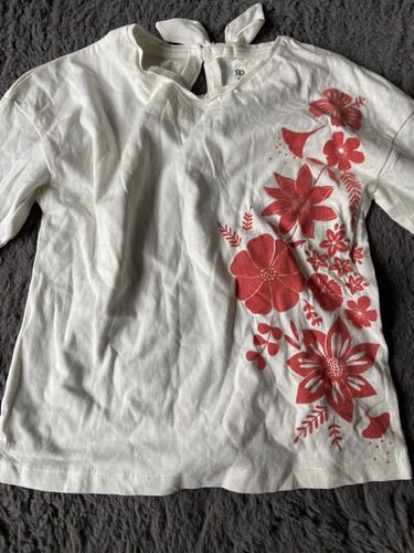 Girls La Redoute white & red long sleeve top - Age 6 years - Picture 2 of 3