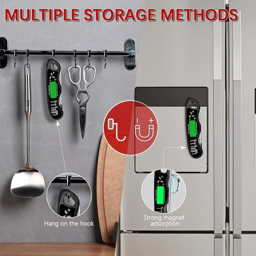 Termómetro de Cocina, IP67 Impermeable Termómetro Digital para Carne con Retroiluminación - Imagen 7 de 7
