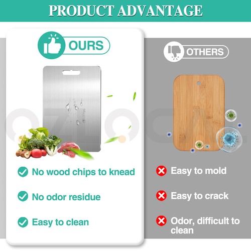 Titanium Cutting Board Chopping Board Stainless Steel for Meat Fruit Vegetables - Picture 4 of 13