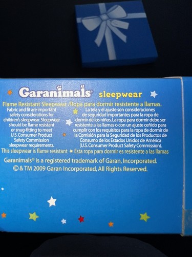 2009 GARANIMALS baseball Rhino Sleepwear Set NIB Size 24M NEW IN BOX - Picture 4 of 4