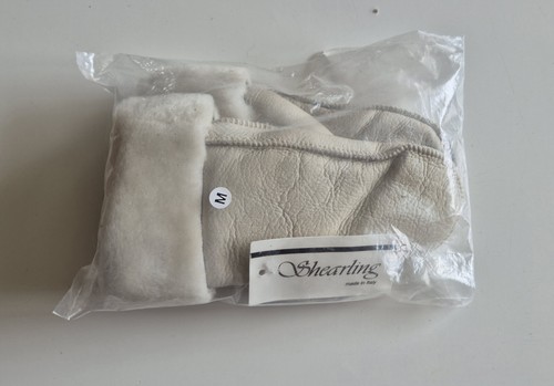 Kids Deadstock Rams Lambskin Shearling Mittens Gloves Size M Sheepskin