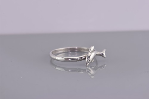 Anillo de plata esterlina pulido 7 mm con banda de delfín de natación 925 talla: 7,5 - Imagen 2 de 8