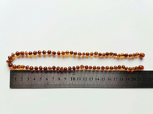 Collar natural de coñac ámbar báltico ""barroco"", 18 pulgadas - Imagen 5 de 9