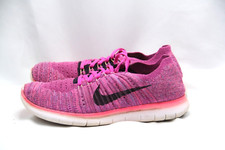 Nike Free RN Flyknit Running Shoes Women's Size 8 Fire Pink Purple Gym Sneakers