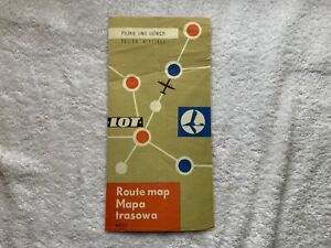 LOT-POLISH-AIRLINES-1962-EUROPE-ROUTE-MAP-PARIS-LONDON-BRUSSELS-POLAND-TRAVEL