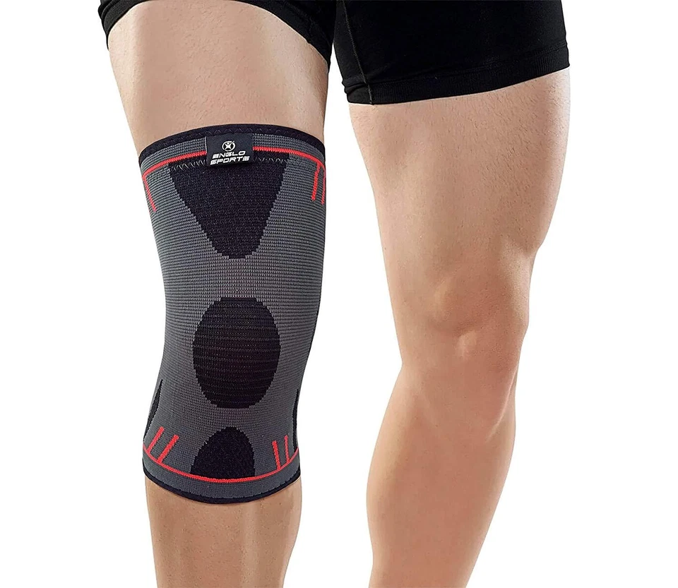 KNEE Compression Sleeve Supports Movements Arthritis Pain Crossfit Gym SPORTING - Image 3 of 4