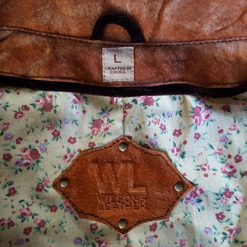 Vtg WL Wilsons Leather Womens L Lined Suede Jacket. Southwestern Native American - Picture 5 of 19