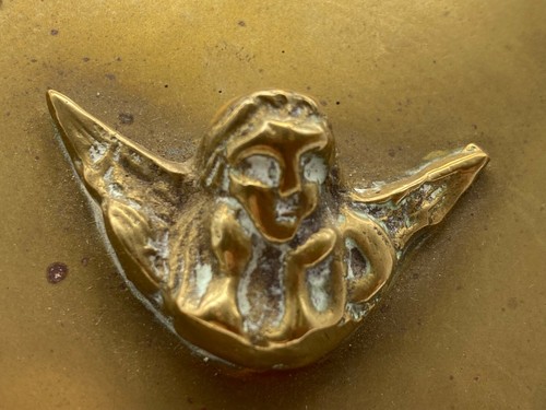 Vintage Brass Metal Trinket Religious Box Decorated with Jesus Head - Picture 2 of 12