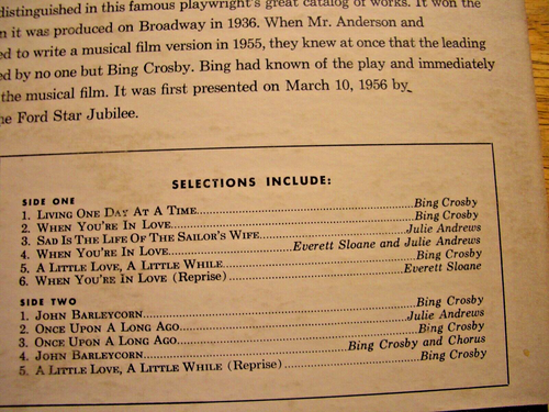 HIGH TOR~BING CROSBY~JULIE ANDREWS ~SOUNDTRACK~1956  MONO LP~RECORD NM COVER VG - Bild 3 von 8