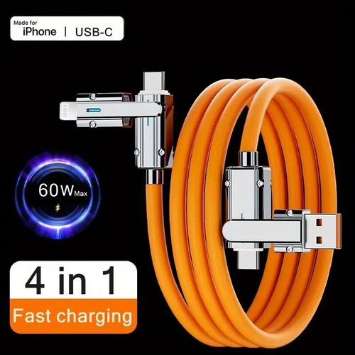 60W 4 In 1 USB Fast Charging Cable For ios , type C Phone USB and device - Picture 4 of 13