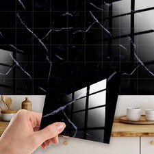 24X Marble Tile Stickers Wall Sticker Self-Adhesive Stick On Kitchen Bathroom