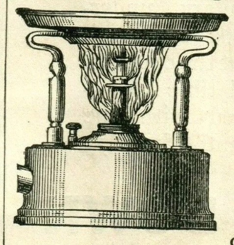 1895 Lewis & Conger Triple Flame Lamp Portable Hot Plate Original Paper Ad 3492