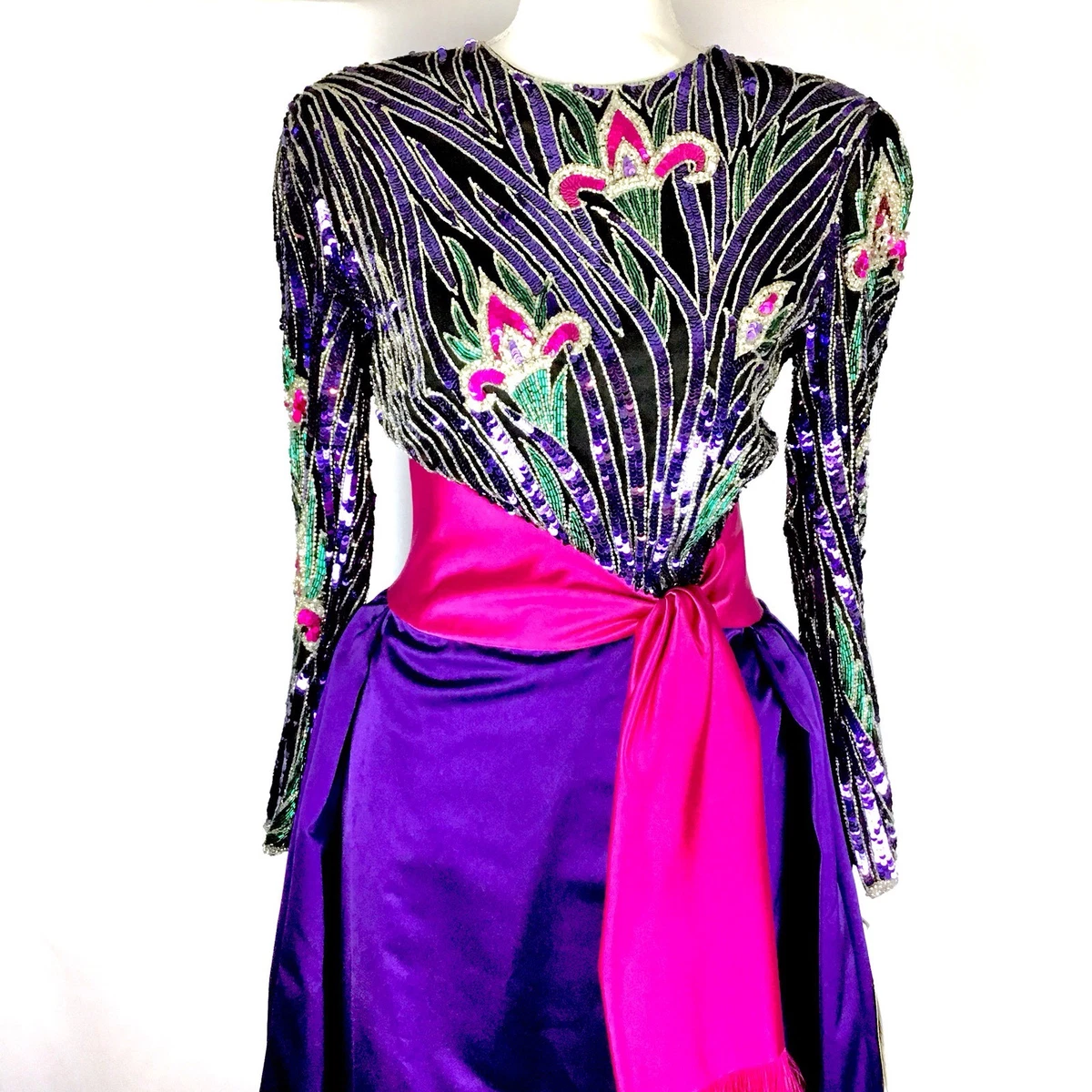 Bob Mackie Boutique Vintage Heavily Beaded Ball Gown 1980s Mardi