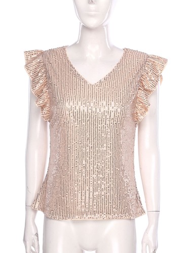 Womens Top Wear Blouse Nightclub T-shirt Party Shirt Family Sparkly Casual Club - Bild 14 von 15