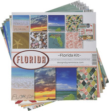 Florida Scrapbook Collection Kit, Multi Color Palette, 12X12 Inches