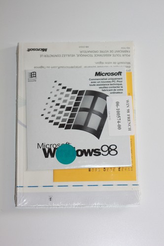 MICROSOFT WINDOWS 98 FULL VERSION OPERATING SYSTEM MS WIN FRENCH SEALED= - Picture 2 of 4