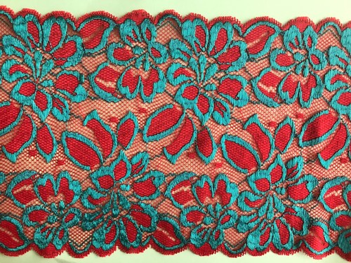 Elasticated Stretch Multi Colour Lace 7" 17.5CM X 1 YARD DIFFERENT COLOURS - Picture 10 of 12
