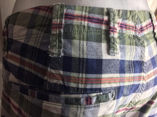 Gap Men's Flat Front -Green Navy Plaid Shorts-Size 36- Inseam 10" - Picture 6 of 11