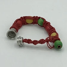 Bracelet Stealth Smoking Pipe | Metal/Wood/Rope | Green/Yellow/Red Rasta | USA