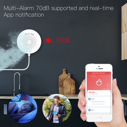 ZigBee Alarm Sensor Natural Gas Leak Detector LCD Tuya Smart Sensor Remote - Picture 6 of 24