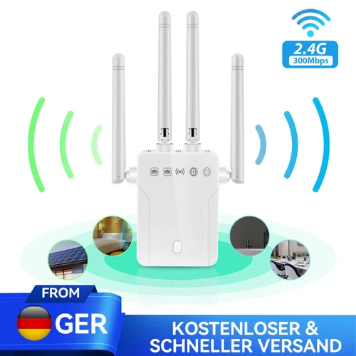 WLAN Repeater Router Range Extender Wireless Signal Verstärker Booster WiFi 300M