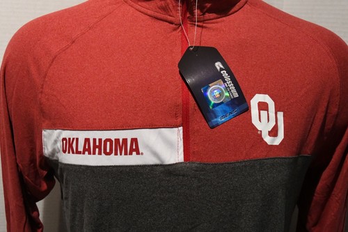 Oklahoma Sooners Colosseum Gray/RED 1/4 Zip LS Pullover Windshirt M-XXL NEW - Picture 2 of 4
