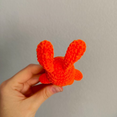 LITTLE ORANGE CROCHET TOY AMIGURUMI ANIMAL BUNNY. HANDMADE SOFT TOY BUNNY. - Picture 11 of 13
