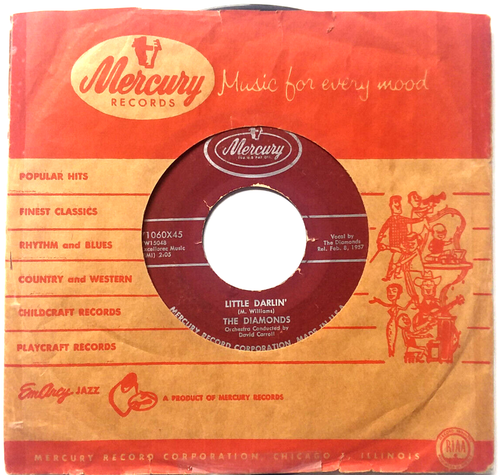 THE DIAMONDS - Little Darlin / Faithful & True - 45rpm 1957 Mercury 71242X45 - Imagen 5 de 5