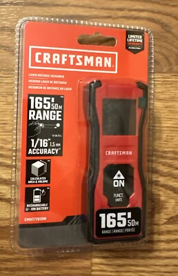 New! Craftsmen Laser Distance Measurer 165 Ft 50M Range Calculates Area & Volume