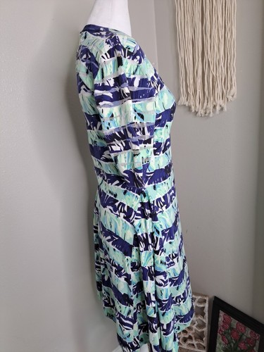 Kenzo mittellanges Kleid bunt Netzdetail - Mieder XL dehnbar Baumwollmischung - Bild 8 von 14