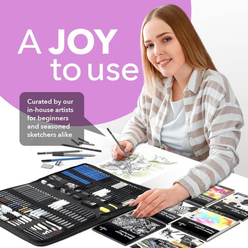 Castle Art Supplies 100 Piece Drawing & Sketching Set | Graphite, Charcoal - Picture 4 of 5