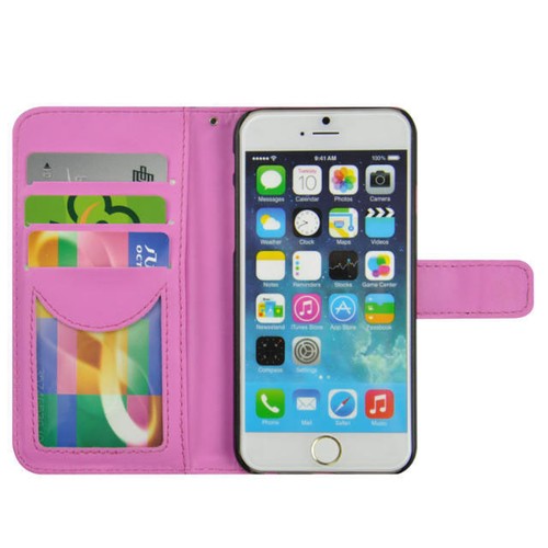 iPhone 6s (4.7") Dotted Leather Wallet Magnetic Flip Cover Stand Case - Picture 17 of 36