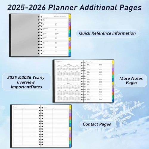 Daily Planner 20252026 18 Month Planner with Tabs, Calendar Yearly
