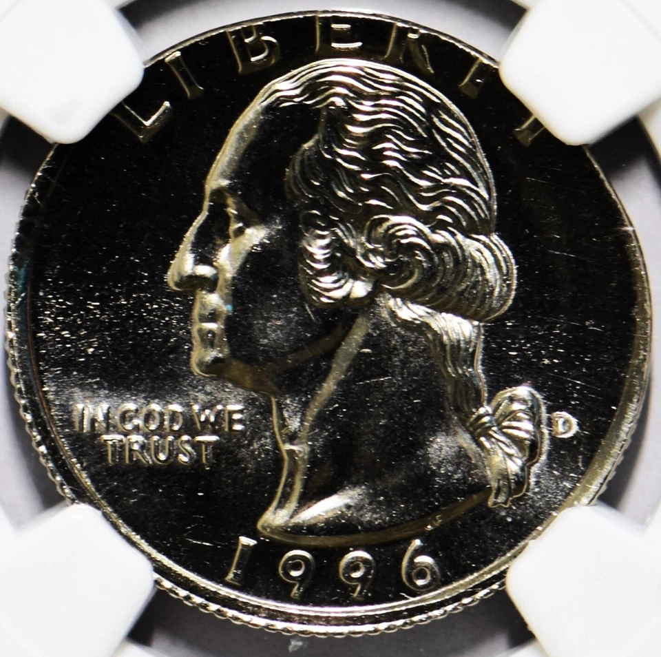 1996-D Washington 25C Struck on 5C Mint Error NGC-66 PL - Image 3 of 4