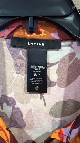 SMYTHE Box Pleat Shirt - Garnet Floral top size S - Picture 5 of 8