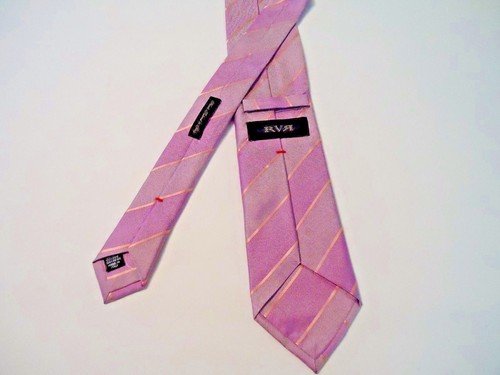 RVR Hand Made In Italy Lavendar 100% Silk Classic Mens Tie - Picture 2 of 4
