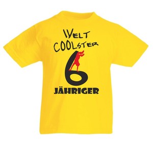 Welt Coolster 6 Jähriger Kinder Fun T Shirt Bedrucken Spass