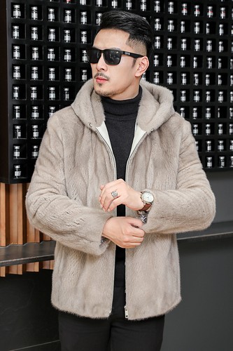 Men's Velvet Hooded Jacket Casual Faux Fur Warm Coat Thickened Mink Windbreaker - Picture 6 of 21