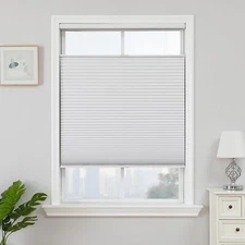Non-drilled blinds, honeycomb, white, 22 inches wide x 64 inches high